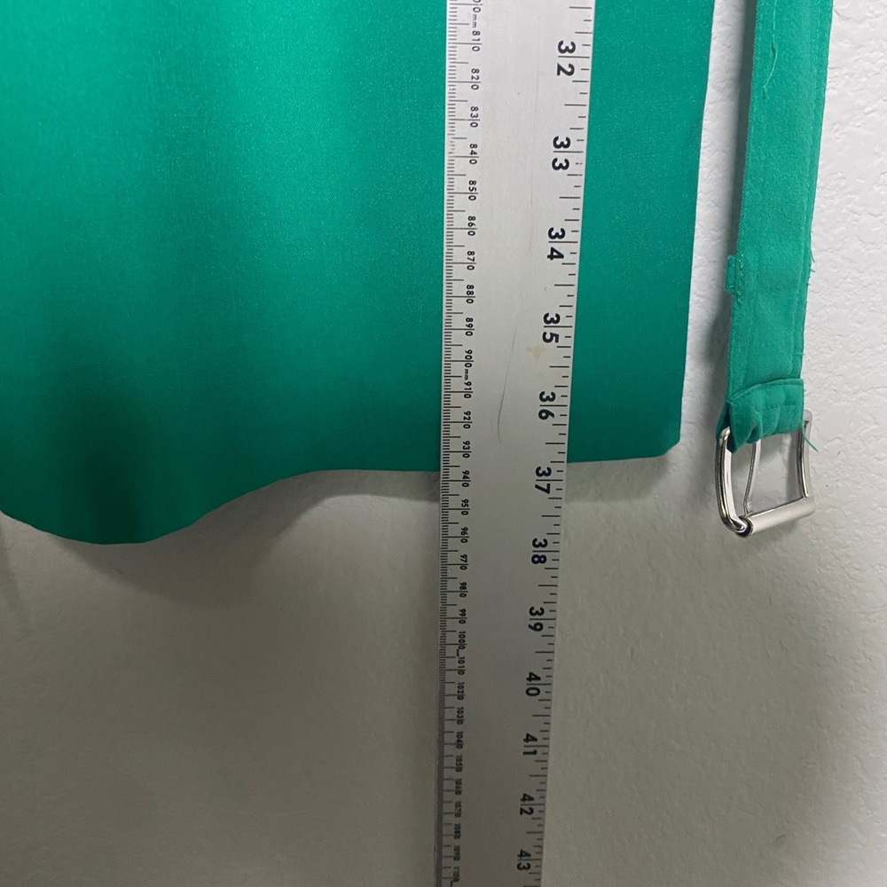 Michael Kors Kelly Green Knee Length Front Zip Dress Cuffed Sleeve Preppy Polish - Picture 5 of 10
